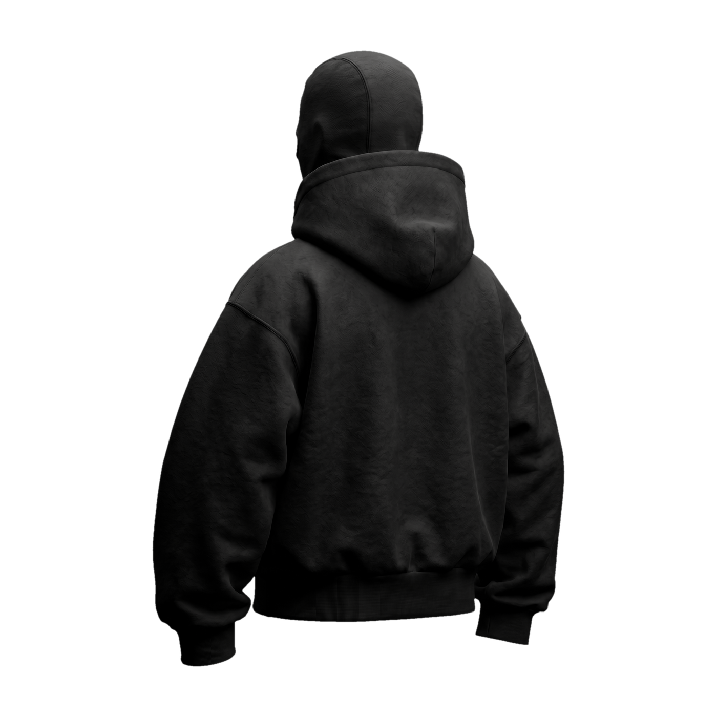 Vantera Fleece Shadow Hoodie — Black, back 3/4