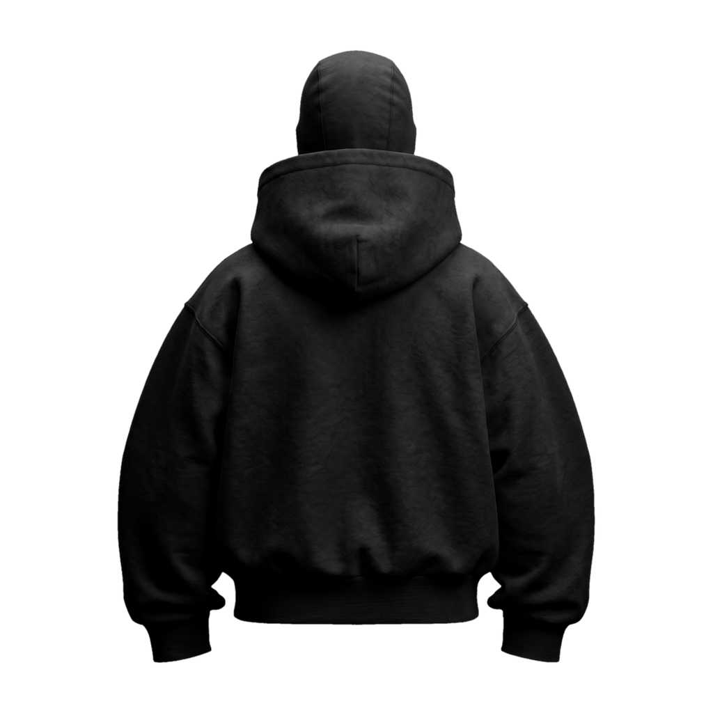 Vantera Fleece Shadow Hoodie — Black, back
