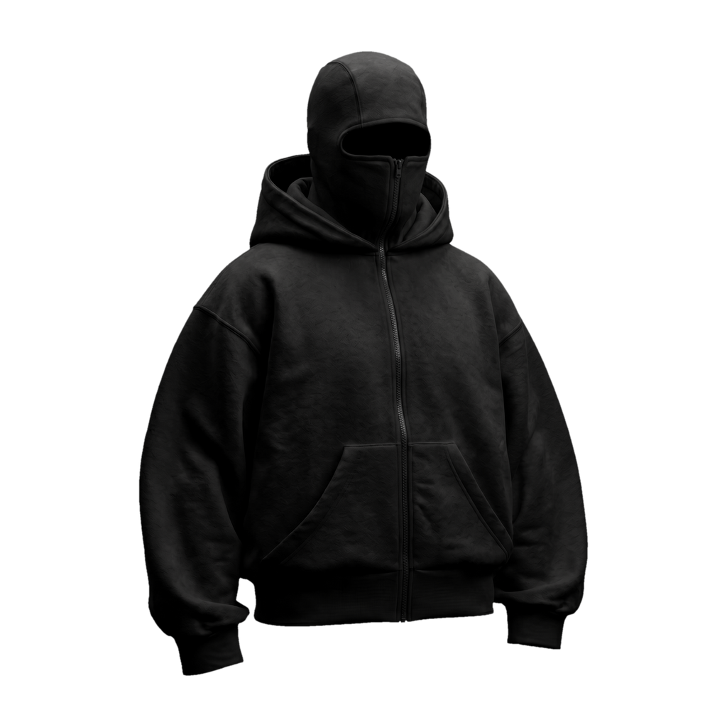 Vantera Fleece Shadow Hoodie — Black, front 3/4