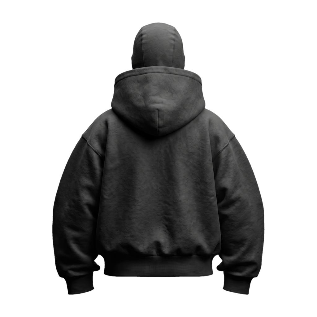 Vantera Fleece Shadow Hoodie — Charcoal, back