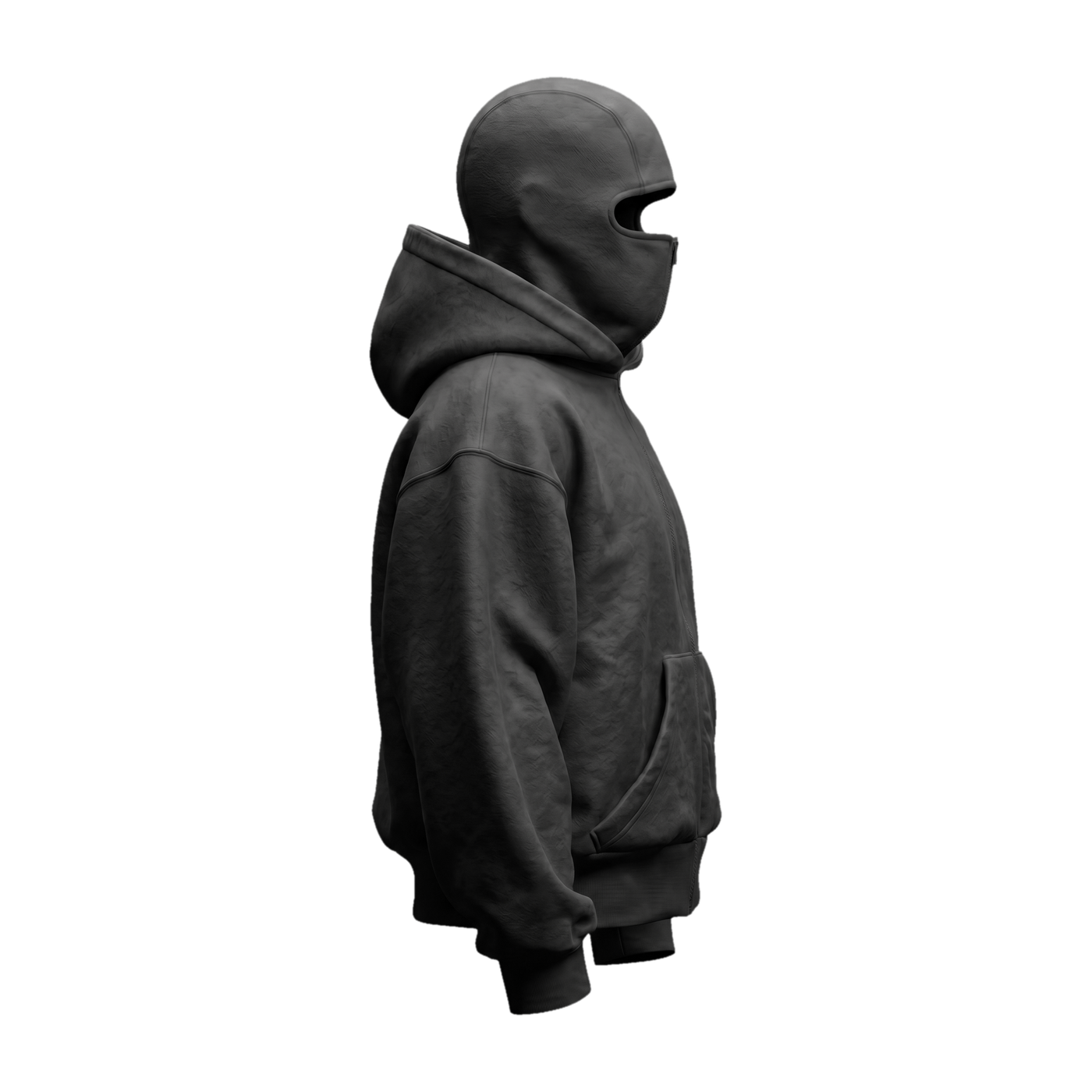 Vantera Fleece Shadow Hoodie — Charcoal, side