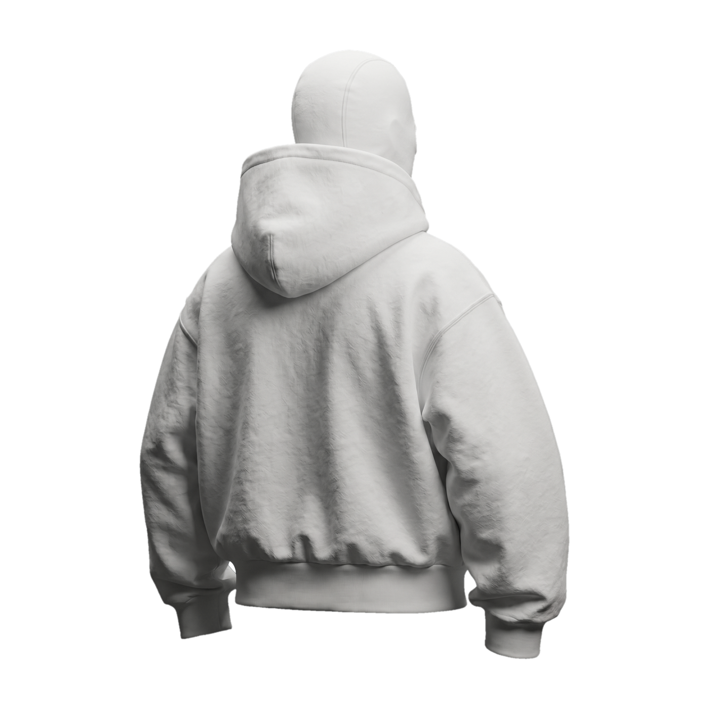 Vantera Fleece Shadow Hoodie — White, back 3/4