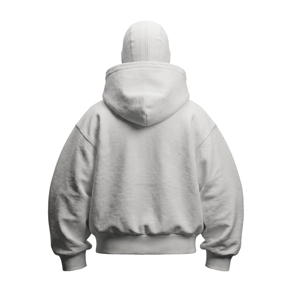 Vantera Fleece Shadow Hoodie — White, back