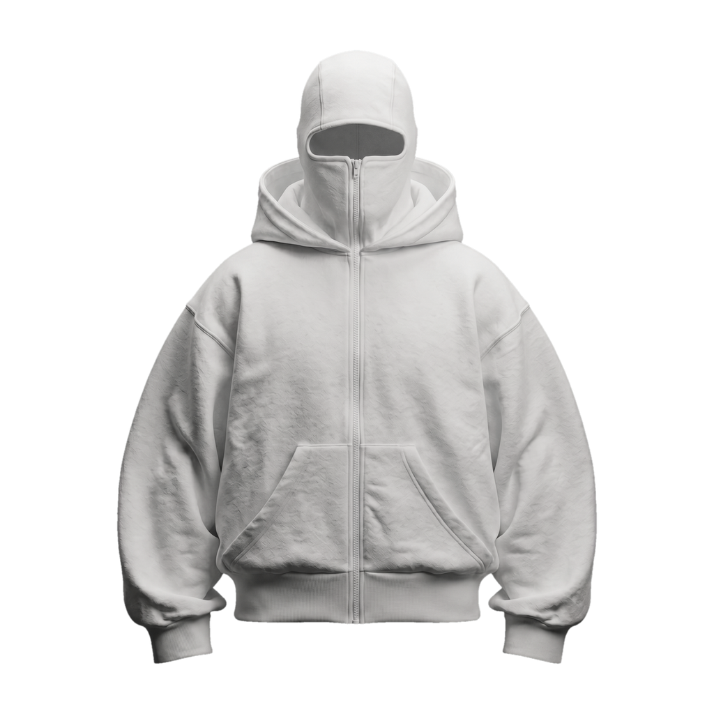 Vantera Fleece Shadow Hoodie — White, front