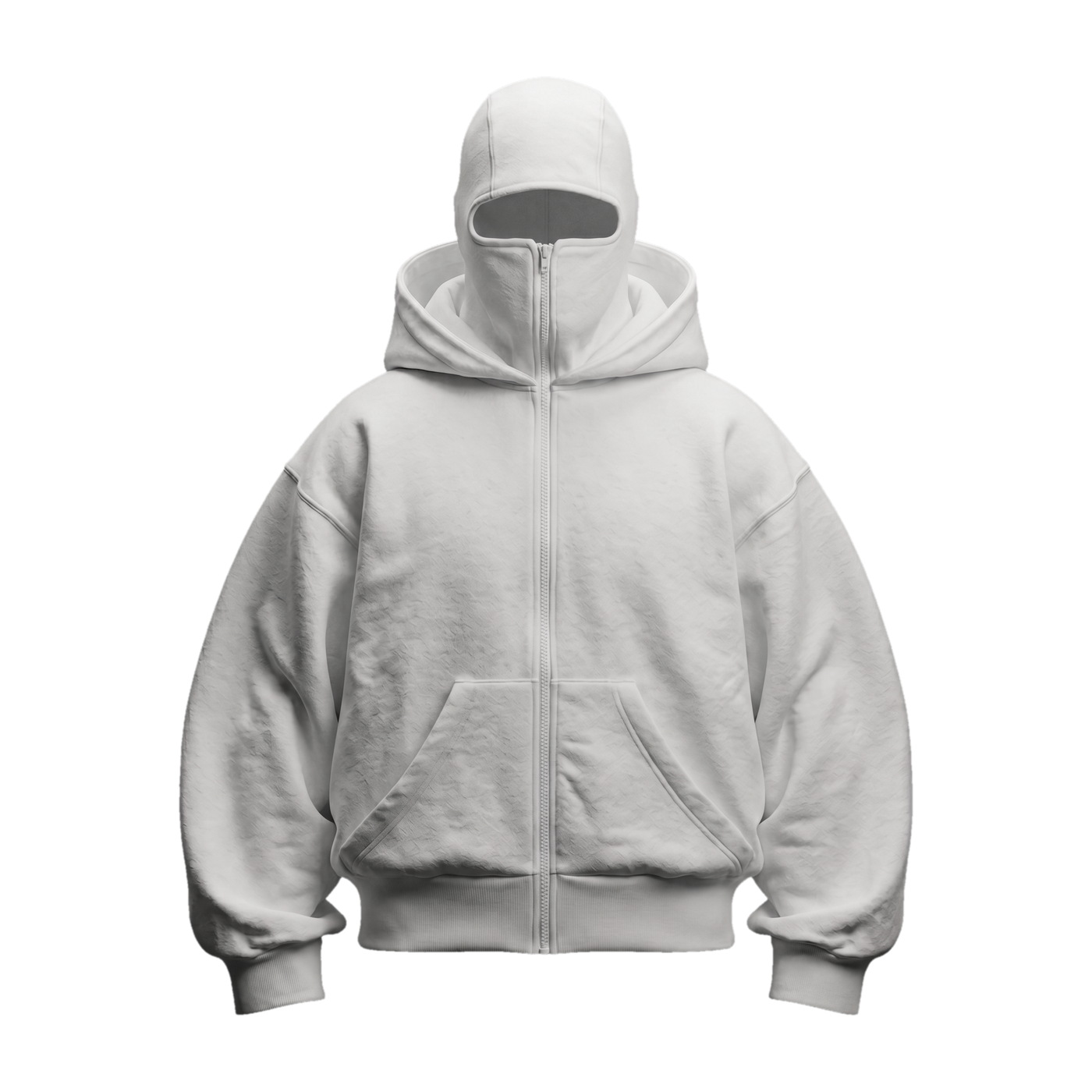 Vantera Fleece Shadow Hoodie — White, front