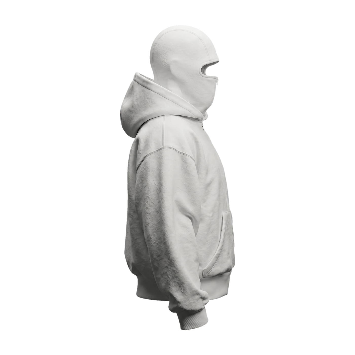Vantera Fleece Shadow Hoodie — White, side
